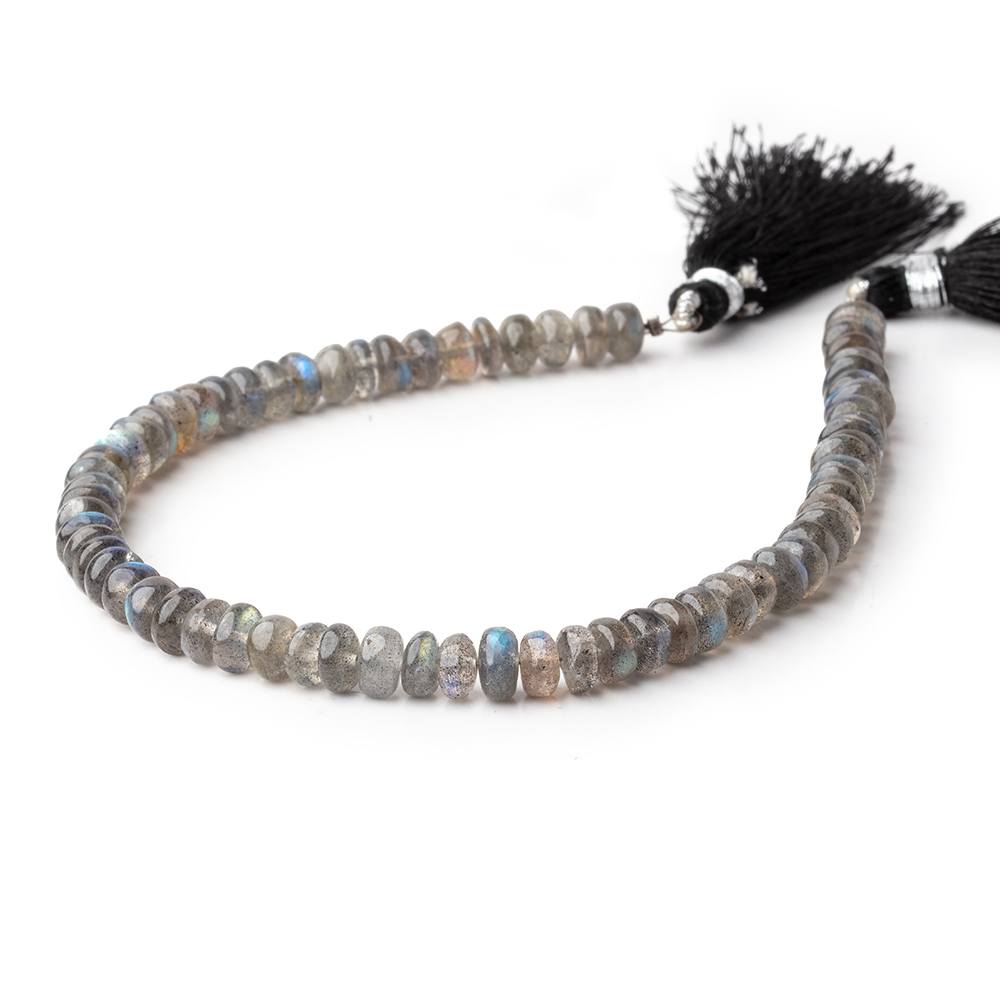 6.5mm Labradorite Plain Rondelle beads 9.5 inch 68 pieces AA - Beadsofcambay.com