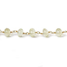 6.5mm Lemon Quartz faceted rondelle Vermeil Chain Sold As 31 inches 84 beads - Beadsofcambay.com