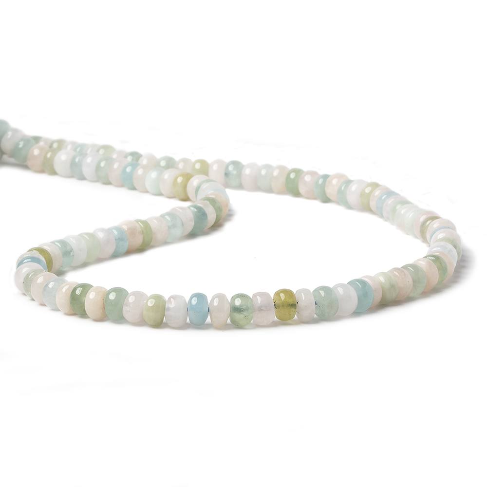 6.5mm Multi Beryl plain rondelle beads 16 inch 107 pieces - Beadsofcambay.com