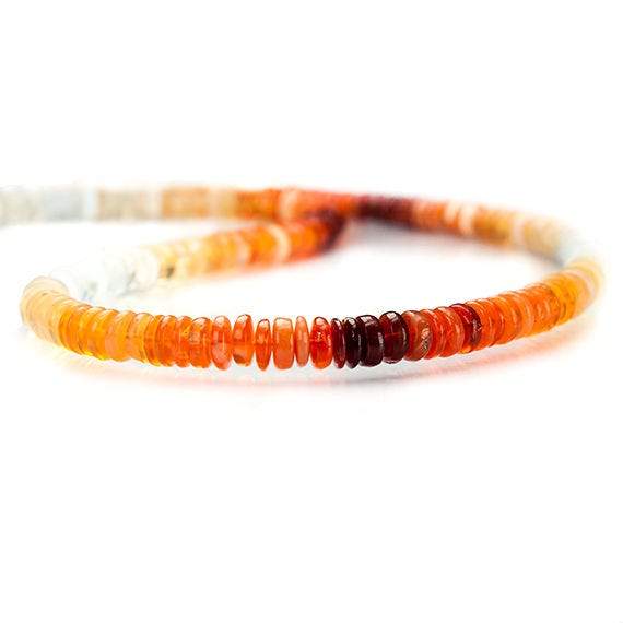 6.5mm Multi Color Fire Opal Plain Rondelle Beads 16 inch 102 pieces - Beadsofcambay.com