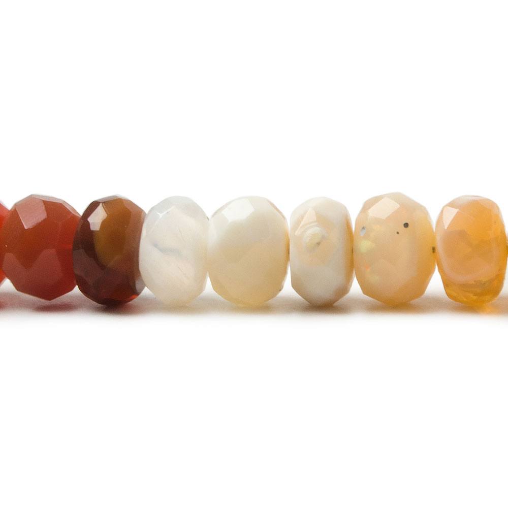 6.5mm Multi Color Fire Opal Plain Rondelle Beads 16 inch 102 pieces - Beadsofcambay.com