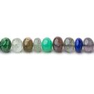 6.5mm Multi Gemstone Plain Rondelle Beads 16 inch 90 pieces - Beadsofcambay.com