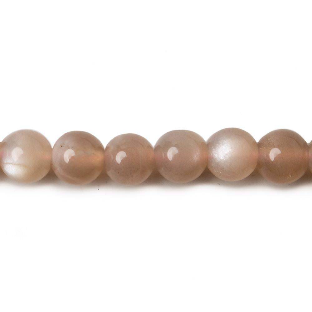 6.5mm Peach Moonstone plain round beads 15 inch 50 pieces A Grade - Beadsofcambay.com