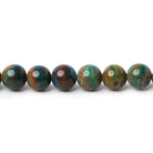 6.5mm Peruvian Blue Dendritic Opal Unfaceted Rounds 16 inch 62 pieces A - Beadsofcambay.com