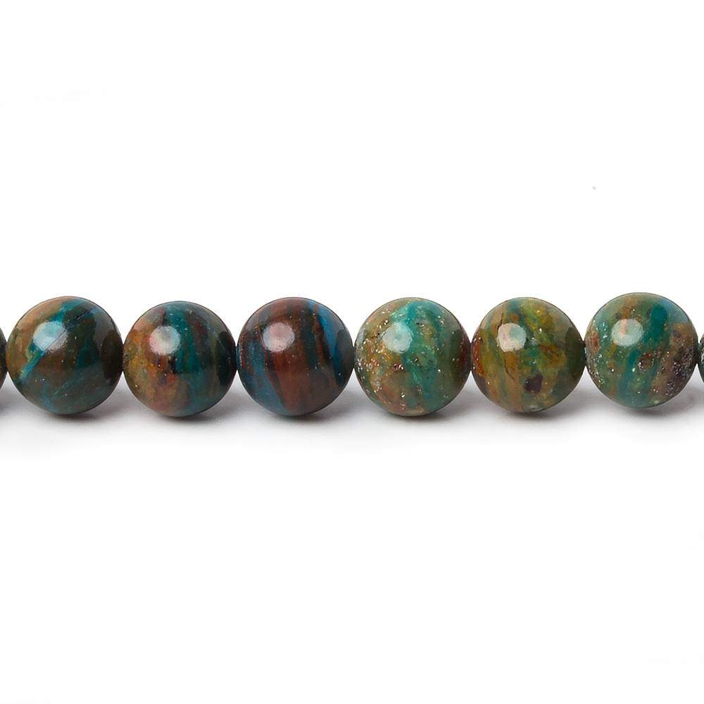 6.5mm Peruvian Blue Dendritic Opal Unfaceted Rounds 16 inch 62 pieces A - Beadsofcambay.com