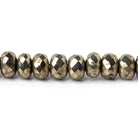 6.5mm Pyrite Faceted Rondelle Beads 13 inch 78 pieces - Beadsofcambay.com