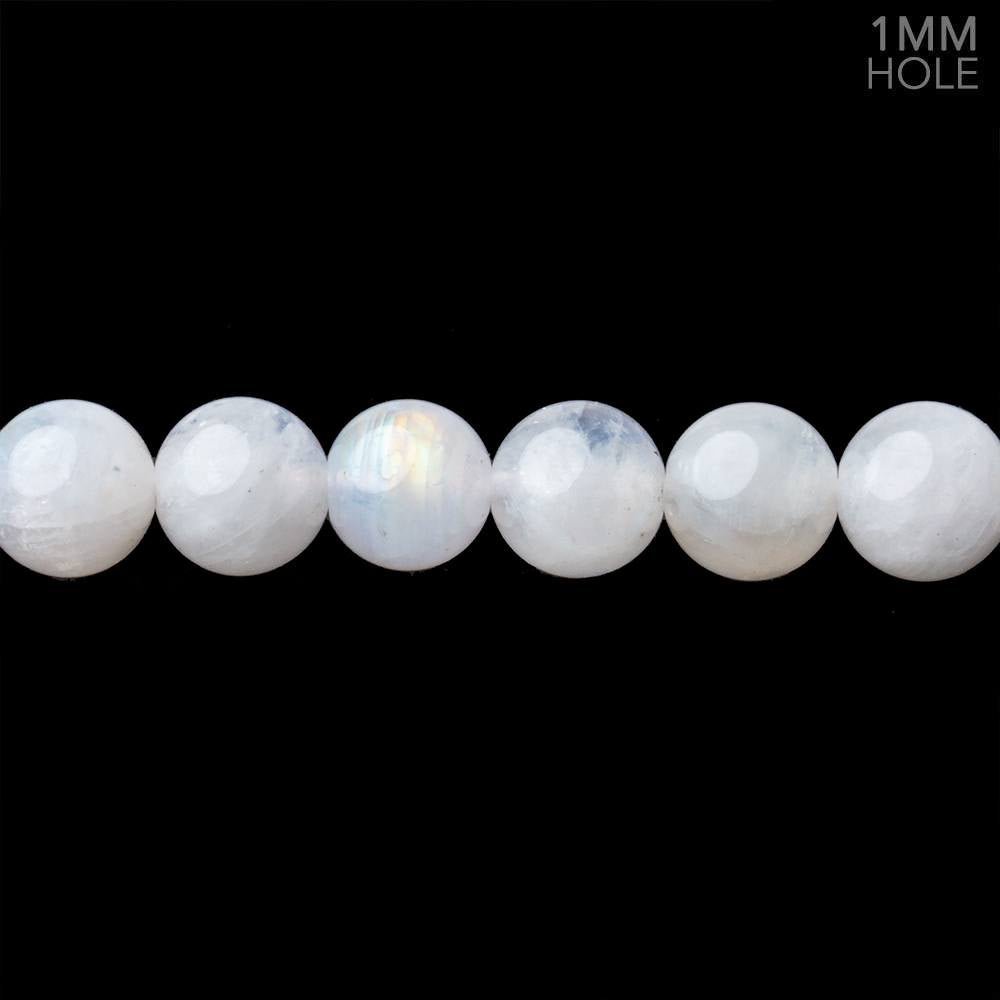 6.5mm Rainbow Moonstone Plain Round Beads 15 inch 58 pieces 1mm Hole - Beadsofcambay.com