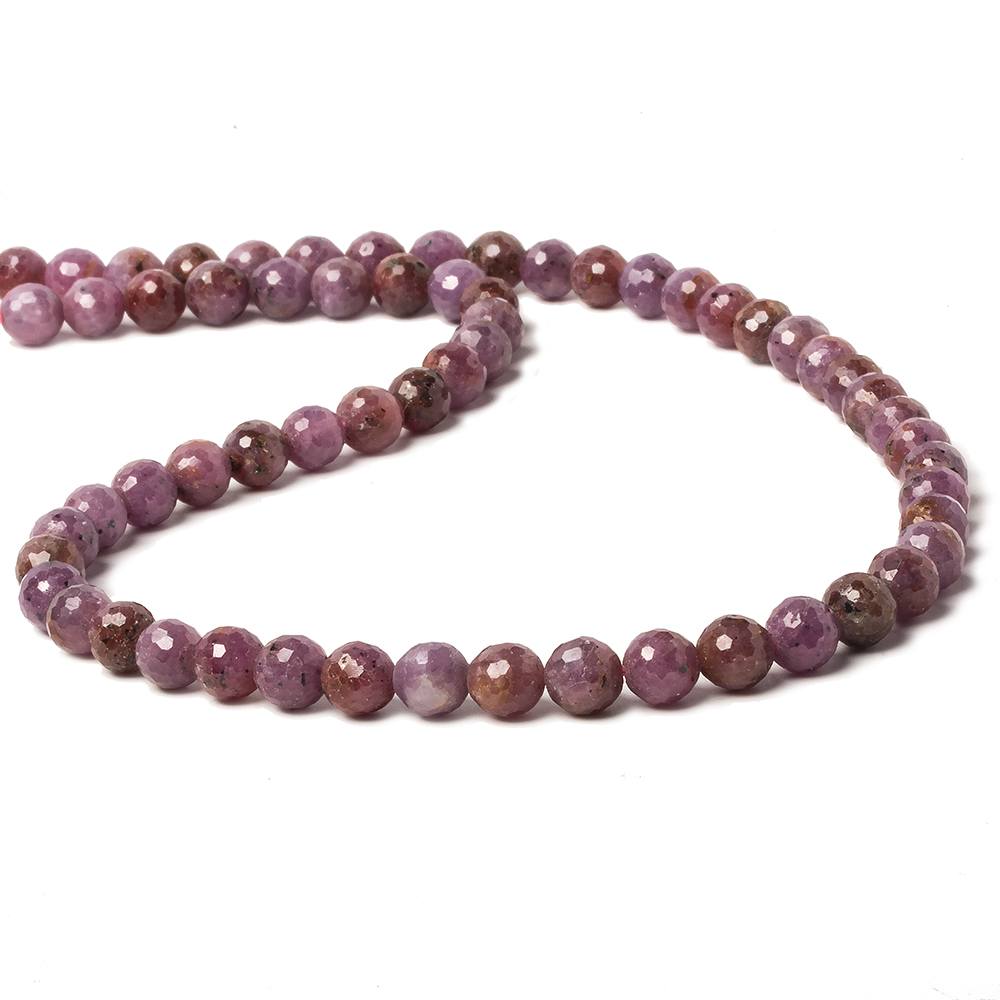 6.5mm Ruby faceted round Beads 15.5 inch 60 pieces - Beadsofcambay.com