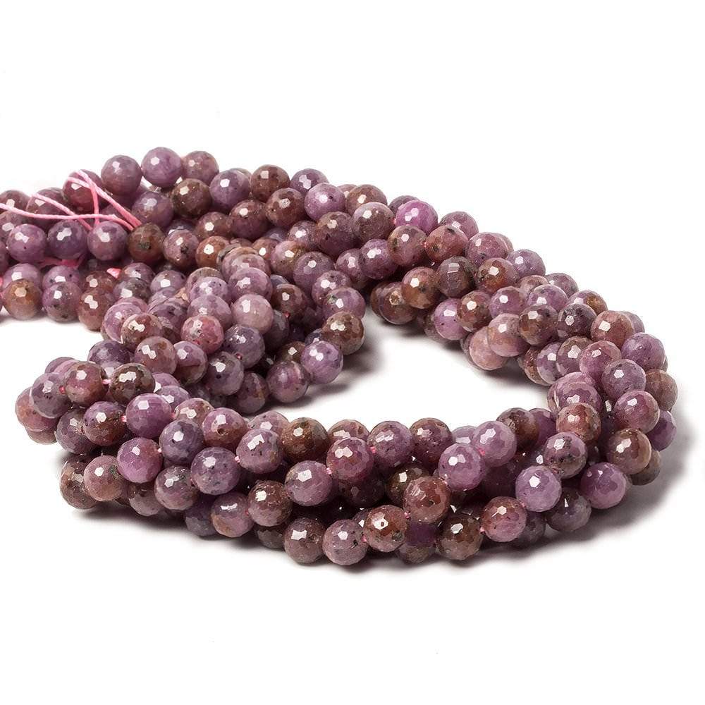 6.5mm Ruby faceted round Beads 15.5 inch 60 pieces - Beadsofcambay.com
