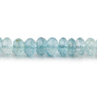 6.5mm Shaded Aquamarine Plain Rondelle Beads 16 inch 115 pieces AA - Beadsofcambay.com