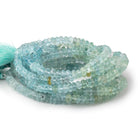 6.5mm Shaded Aquamarine Plain Rondelle Beads 16 inch 115 pieces AA - Beadsofcambay.com