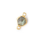 6.5mm Vermeil Bezel Labradorite Hexagon double pavilion facet Connector 1 piece - Beadsofcambay.com
