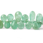 6.5x5-11.5x7.5mm Colombian Emerald plain pears 8 inch 59 beads - Beadsofcambay.com