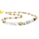 6.5x5-14x10mm Multi-Gemstone checkerboard faceted ovals 18 inch 50 pcs AA - Beadsofcambay.com