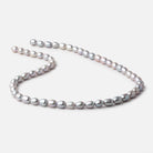 6.5x5-8x6mm Silver Straight Drilled Oval Freshwater Pearls 15 inch 53 Beads - Beadsofcambay.com