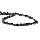 6.5x5mm Black Spinel bezel faceted half moon beads 13 inch 49 pieces - Beadsofcambay.com