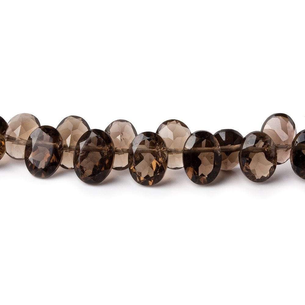 6.5x5mm Smoky Quartz Pavilion Faceted Oval Beads 13 inch 100 pieces - Beadsofcambay.com