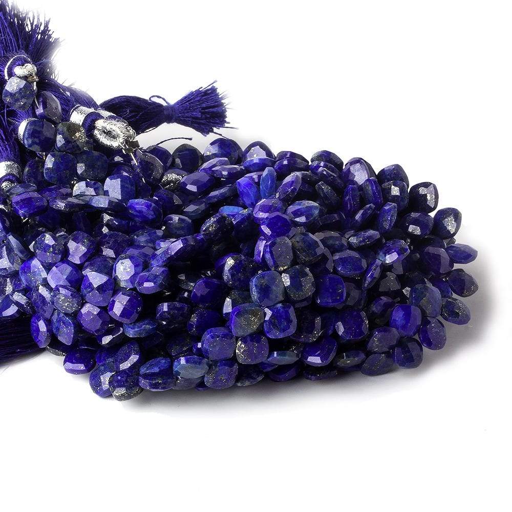 6.5x6.5mm Lapis Lazuli faceted pillow beads 7.25 inch 52 pieces A - Beadsofcambay.com