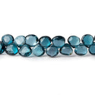 6.5x6.5mm London Blue Topaz Heart Briolettes 8 inch 62 pieces AA - Beadsofcambay.com