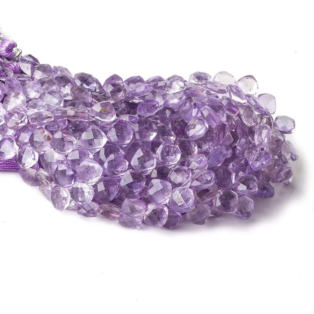 6.5x6.5mm Pink Amethyst faceted pillow beads 7.5 inch 50 pieces A - Beadsofcambay.com