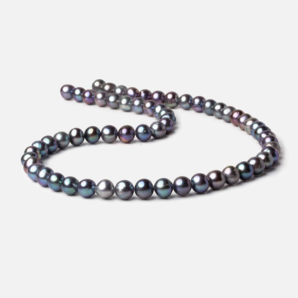 6.5x7mm Peacock Off Round Freshwater Pearls 16 inch 60 pieces - Beadsofcambay.com