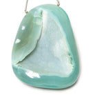 66x53mm Aqua Concentric Agate Drusy Freeform Focal Bead 1 piece - Beadsofcambay.com