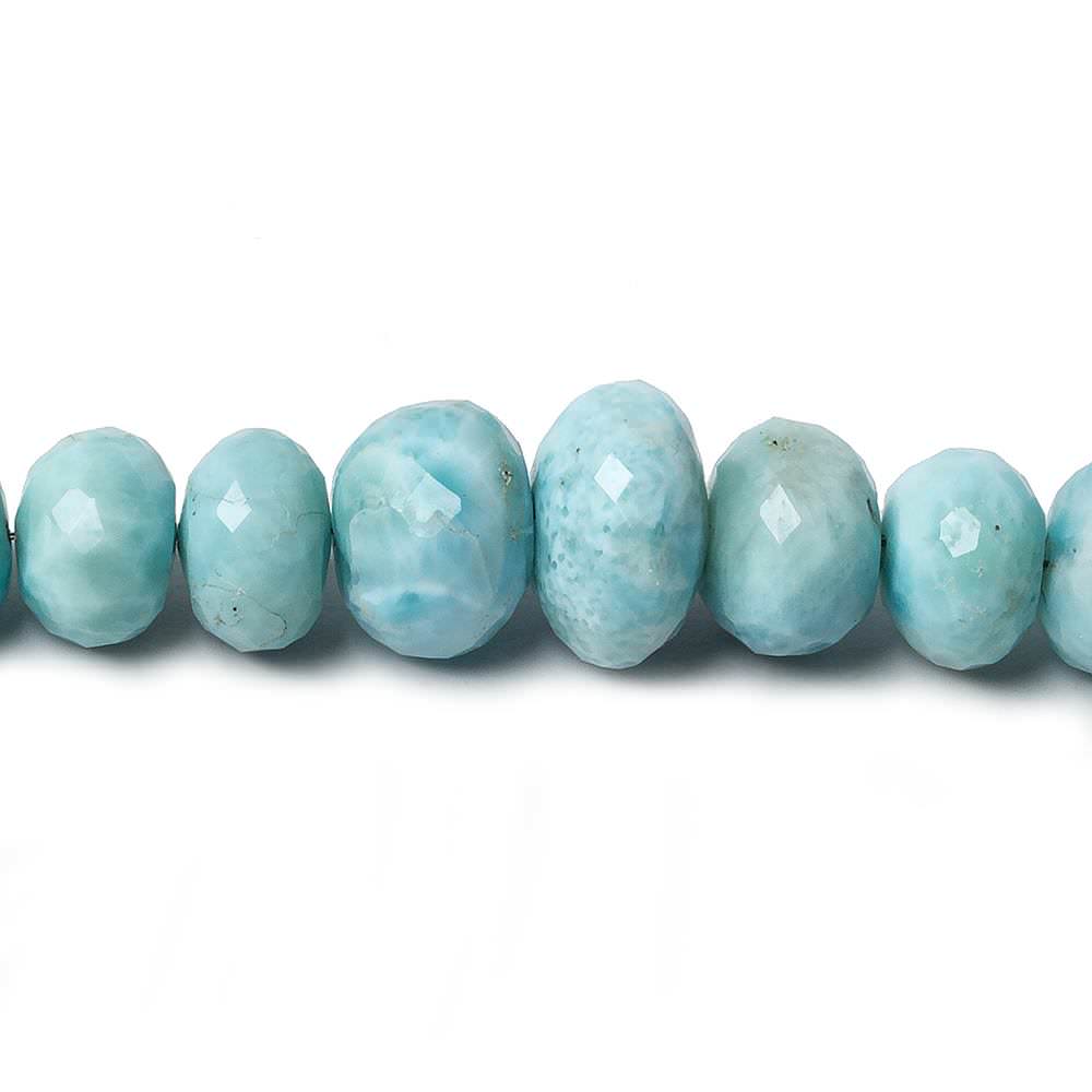 6.7-12mm Larimar faceted rondelle beads 18 inch 89 pieces AA grade - Beadsofcambay.com