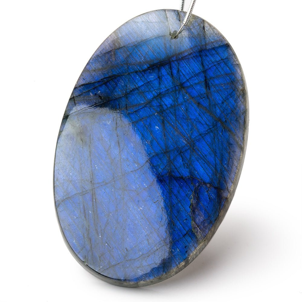 68x45x7mm Labradorite Plain Oval Pendant 1 AAA Focal - Beadsofcambay.com