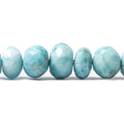 6.9-11.5mm Larimar faceted rondelle beads 19 inches 94 pieces AA - Beadsofcambay.com