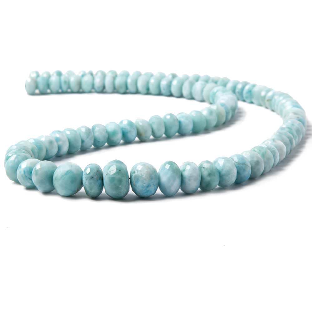 6.9-11.5mm Larimar faceted rondelle beads 19 inches 94 pieces AA - Beadsofcambay.com