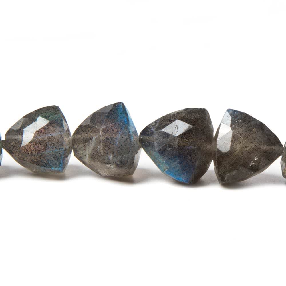 6mm - 10mm Labradorite Straight Drill Faceted Trillion Beads 15 inch 51 beads - Beadsofcambay.com