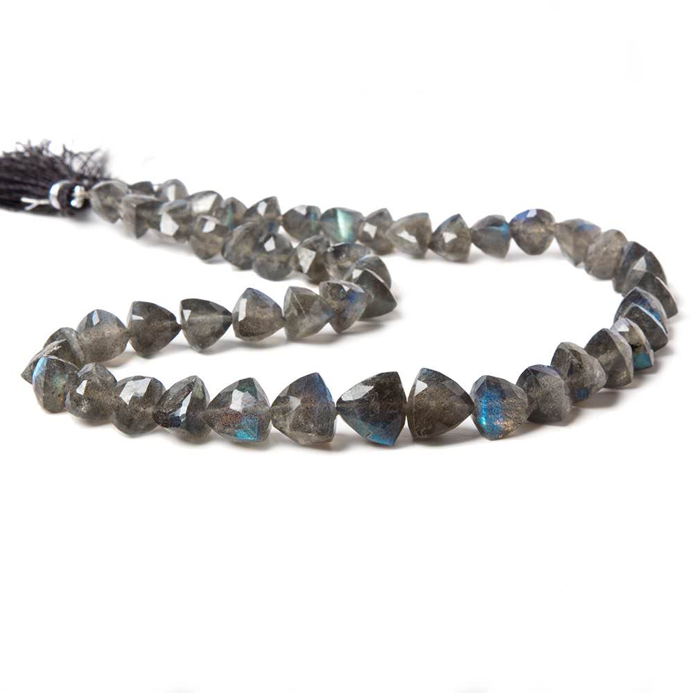 6mm - 10mm Labradorite Straight Drill Faceted Trillion Beads 15 inch 51 beads - Beadsofcambay.com