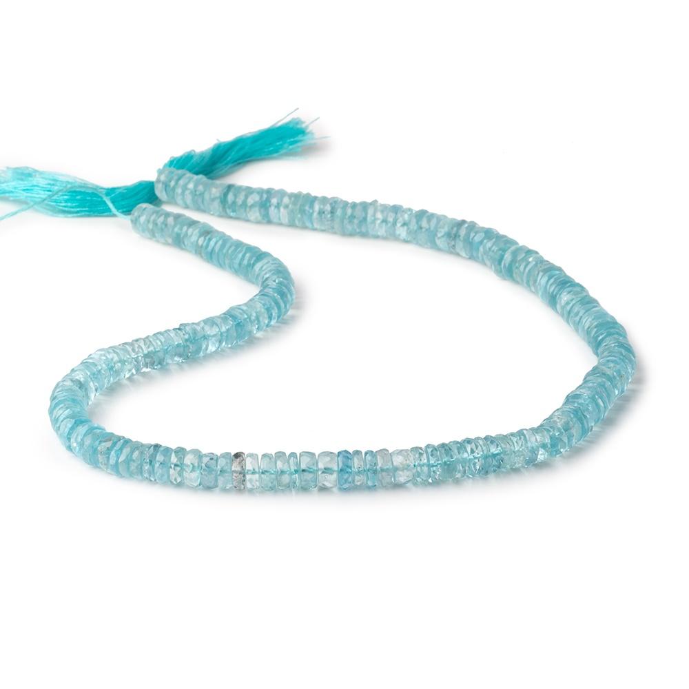 6mm - 6.5mm Aquamarine Faceted Heshi beads 15.25 inch 179 pieces - Beadsofcambay.com