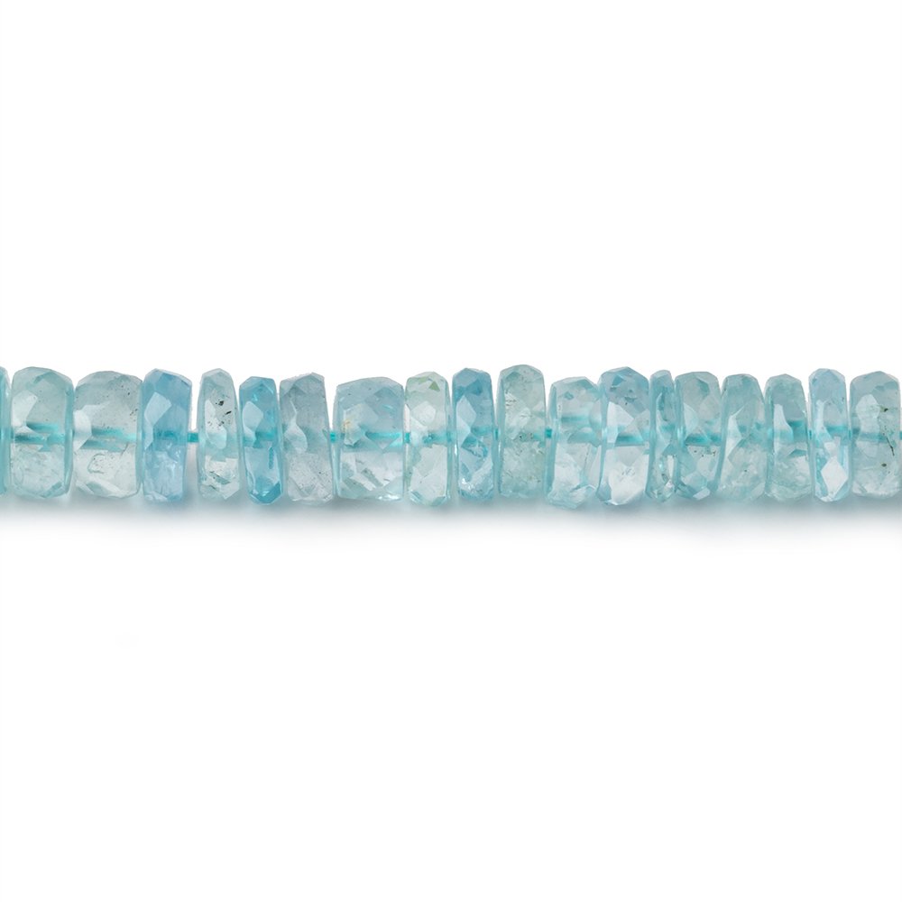 6mm - 6.5mm Aquamarine Faceted Heshi beads 15.25 inch 179 pieces - Beadsofcambay.com