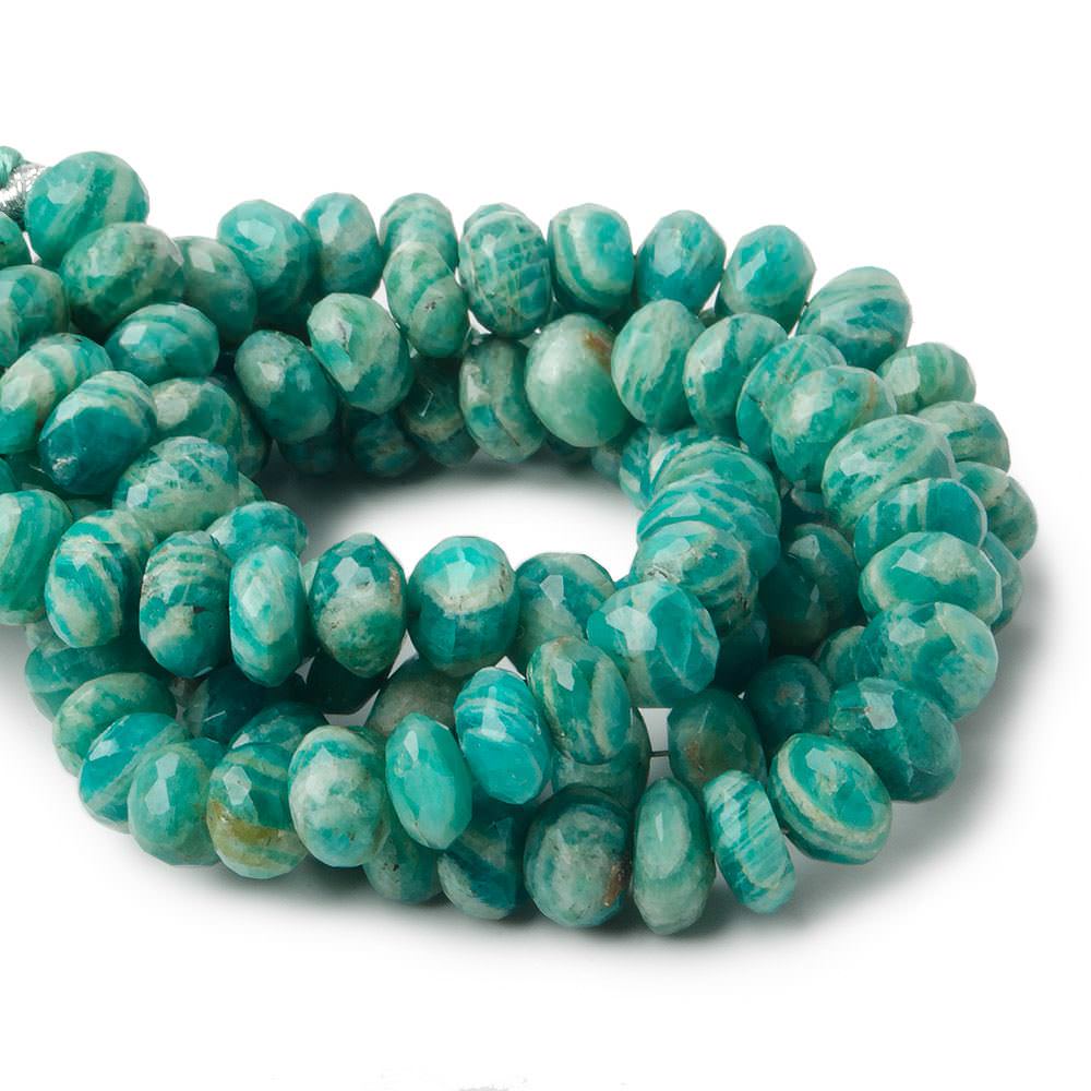6mm - 7.5mm Russian Amazonite Faceted Rondelle Beads 8 inch 41 pcs - Beadsofcambay.com