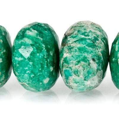6mm - 7.5mm Russian Amazonite Faceted Rondelle Beads 8 inch 41 pcs - Beadsofcambay.com