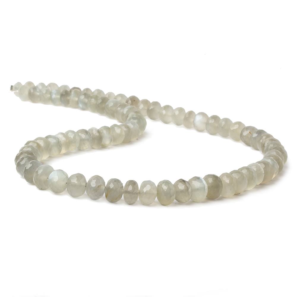 6mm - 8mm Sage Moonstone faceted rondelle beads 16 inch 75 pieces AA - Beadsofcambay.com
