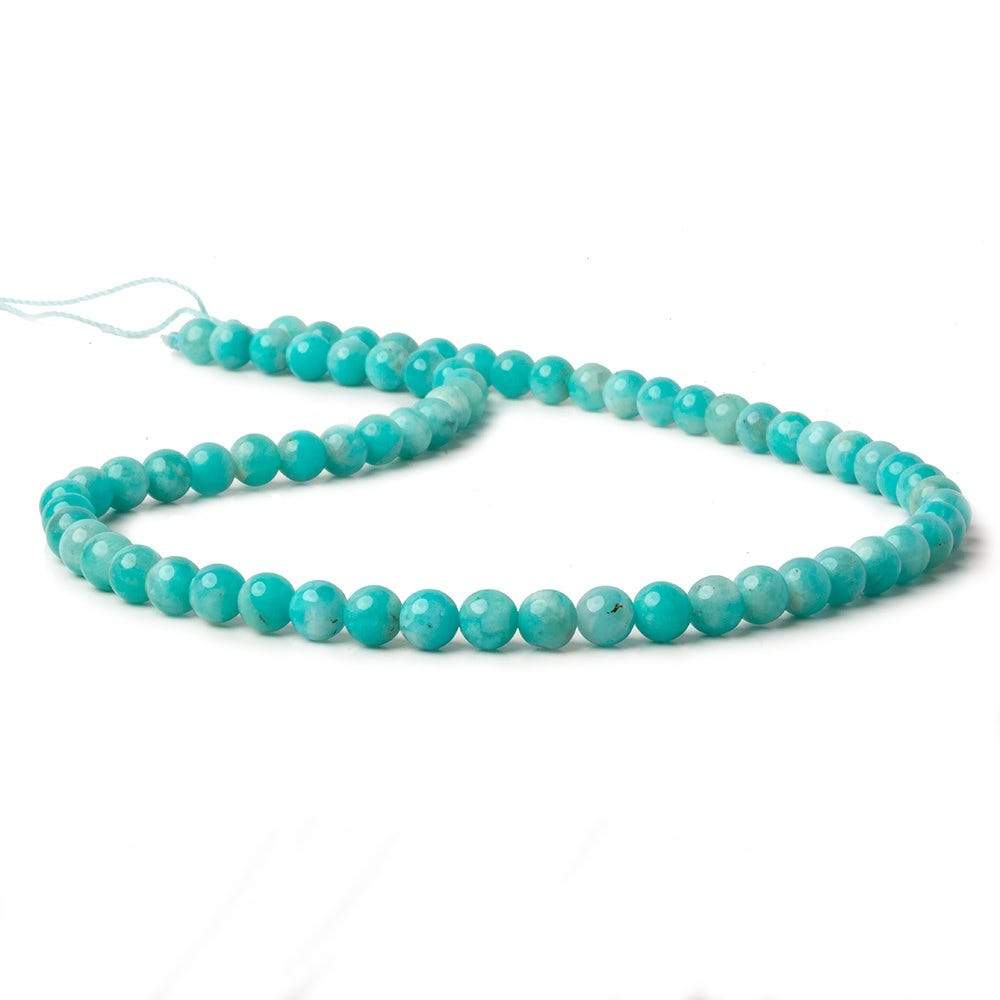 6mm Amazonite Plain Rounds 16 inch 67 beads AA - Beadsofcambay.com