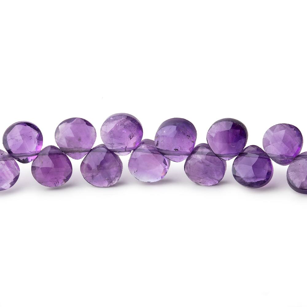 6mm Amethyst Faceted Heart Beads 8 inch 53 pieces - Beadsofcambay.com