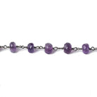 6mm Amethyst faceted rondelle Black Gold Chain by the foot 30 pcs - Beadsofcambay.com