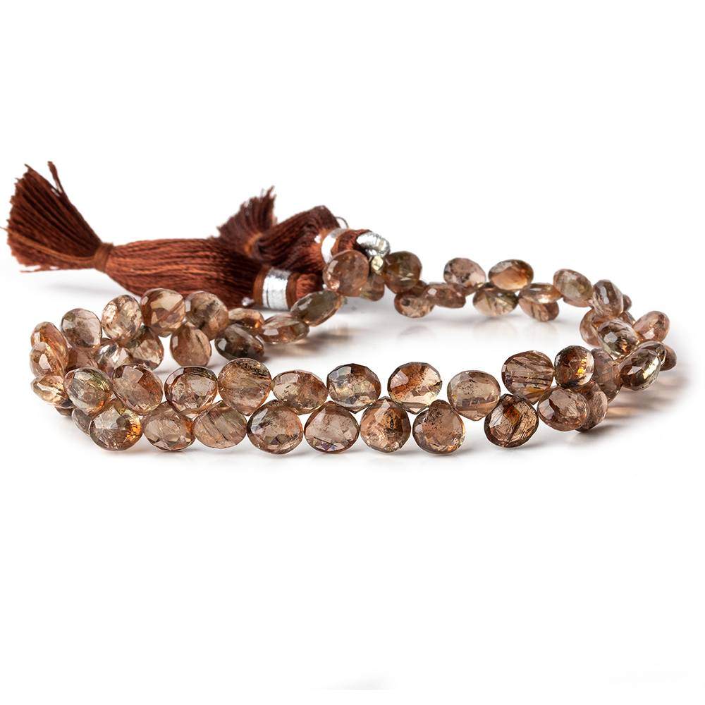 6mm Andalusite Faceted Heart Beads 8.75 inch 64 pieces - Beadsofcambay.com