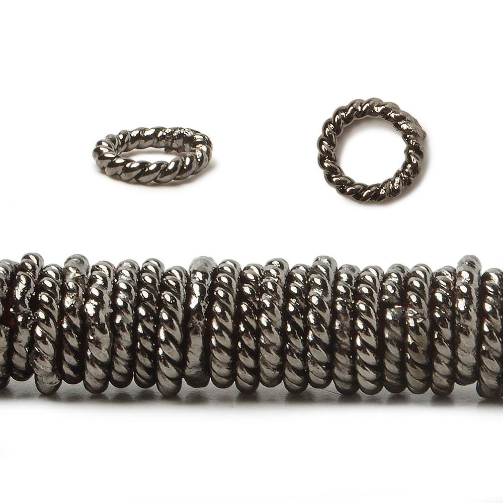6mm Black Gold Plated Copper Twisted Jump ring 8 inch 174 pieces - Beadsofcambay.com