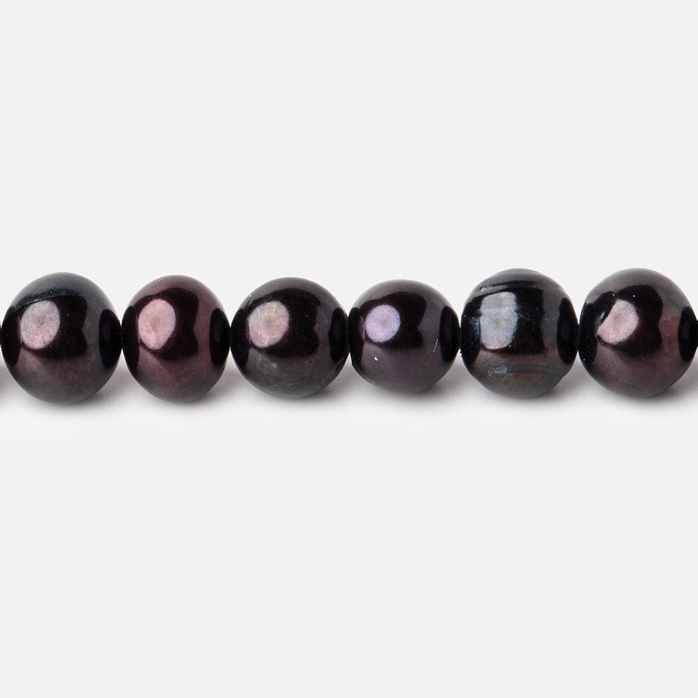 6x5mm Black Side Drilled Off Round Freshwater Pearl Beads 15 inch 72 pieces - Beadsofcambay.com