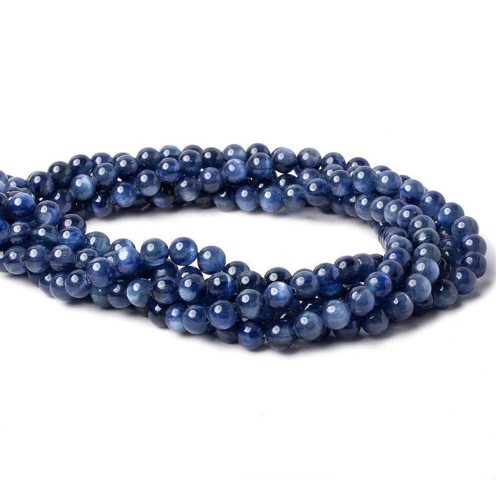 6mm Blue Kyanite Plain Rounds 16 inch 67 beads AAA - Beadsofcambay.com