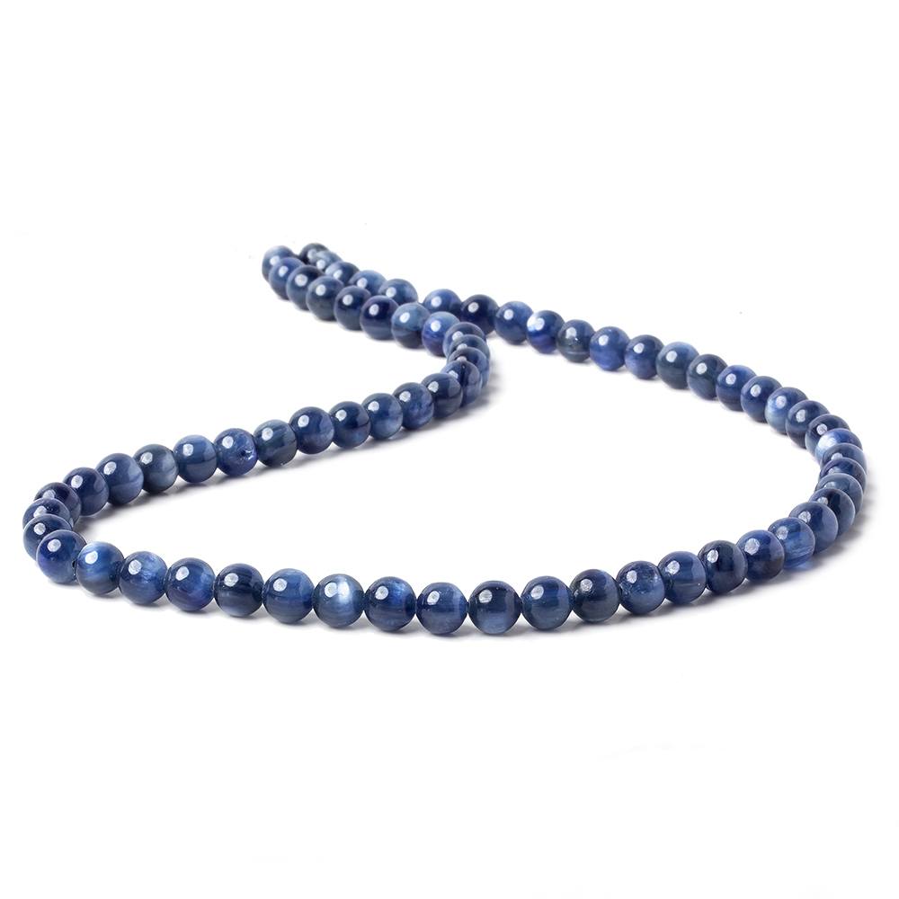 6mm Blue Kyanite Plain Rounds 16 inch 67 beads AAA - Beadsofcambay.com