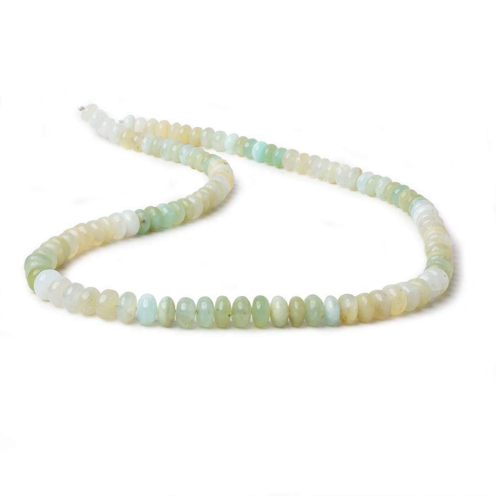 6mm Blue Peruvian Opal Plain Rondelle Beads 17.5 inch 110 pieces - Beadsofcambay.com