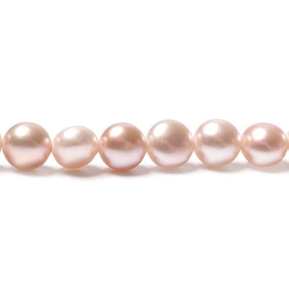 6mm Bridal Pale Peach Button Freshwater Pearls 15.5 inch 65 pieces - Beadsofcambay.com