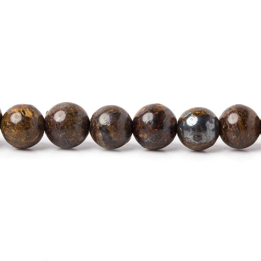 6mm Bronzite plain round beads 15 inch 68 pieces - Beadsofcambay.com