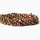 6mm Brown Button Freshwater Pearl Strand - Beadsofcambay.com