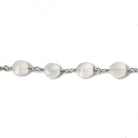 6mm Champagne Chalcedony faceted coin Silver Chain by the foot 25 pieces - Beadsofcambay.com